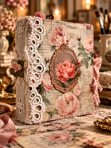 Tea & Roses - Junk Journal handmade