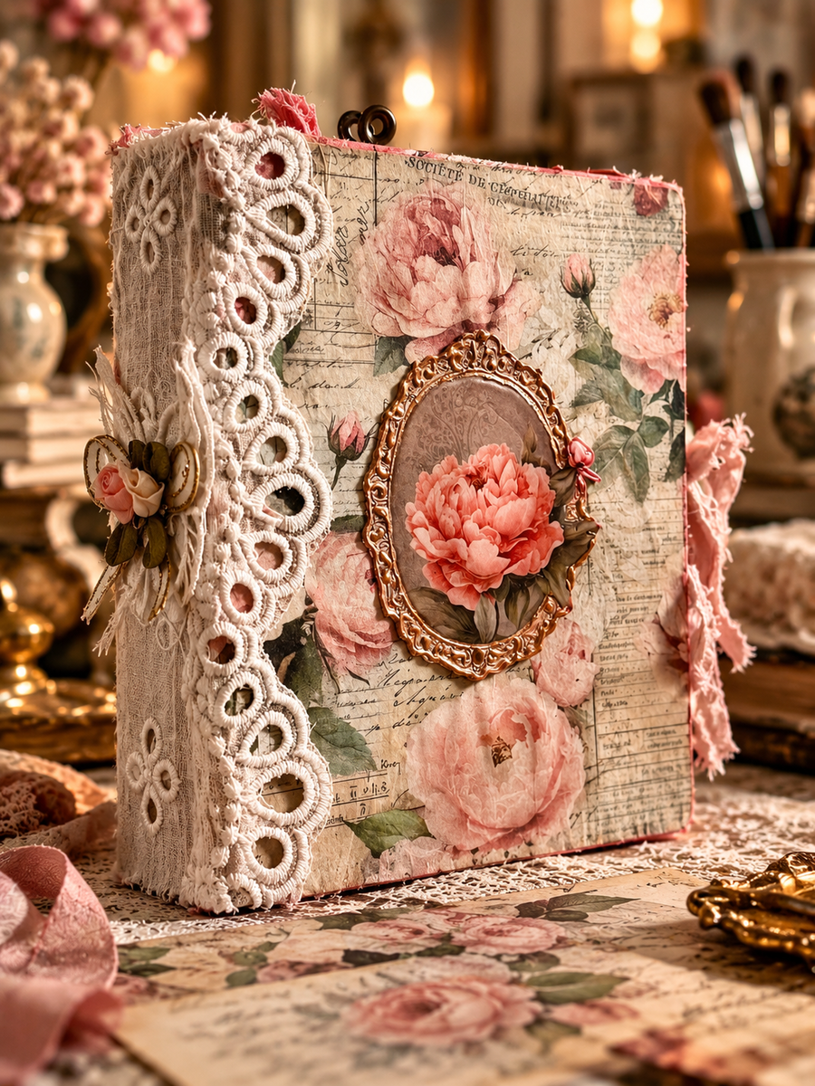 Tea & Roses - Junk Journal handmade