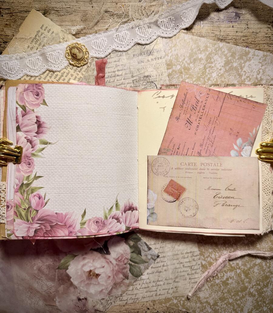 Tea & Roses - Junk Journal handmade