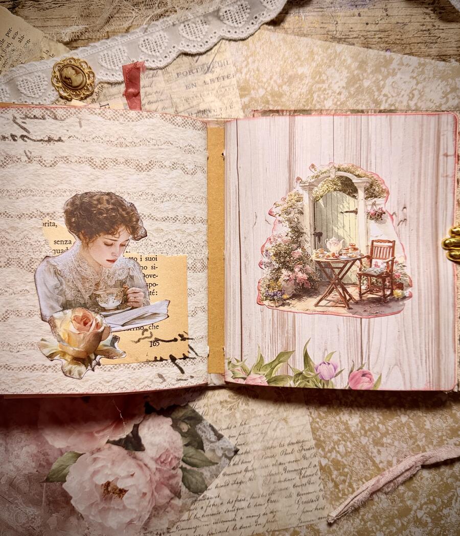 Tea & Roses - Junk Journal handmade