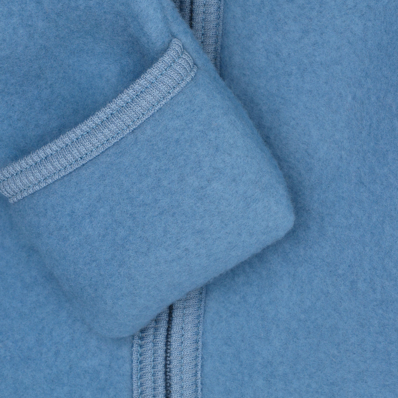 Tuta in Lana Merino Extra Fine con Cappuccio Orsetto – Windward Blue