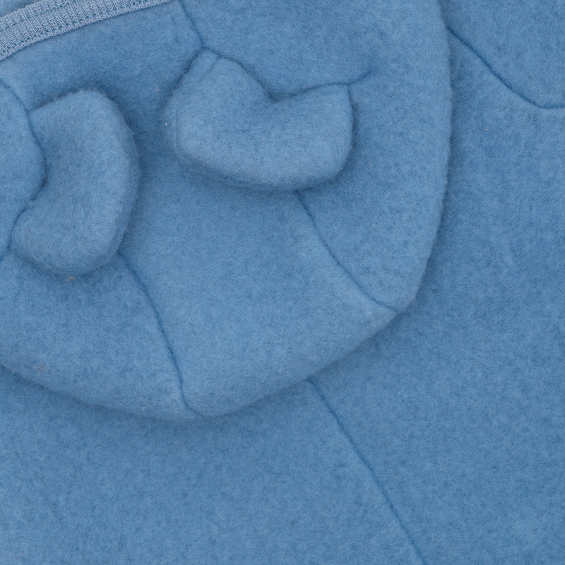 Tuta in Lana Merino Extra Fine con Cappuccio Orsetto – Windward Blue