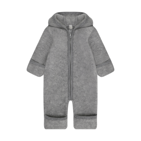 Tuta in Lana Merino Extra Fine con Cappuccio – Medium Grey