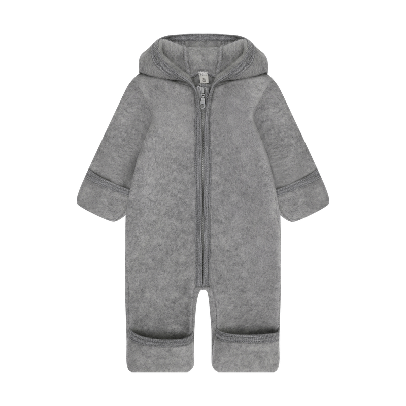 Tuta in Lana Merino Extra Fine con Cappuccio – Medium Grey