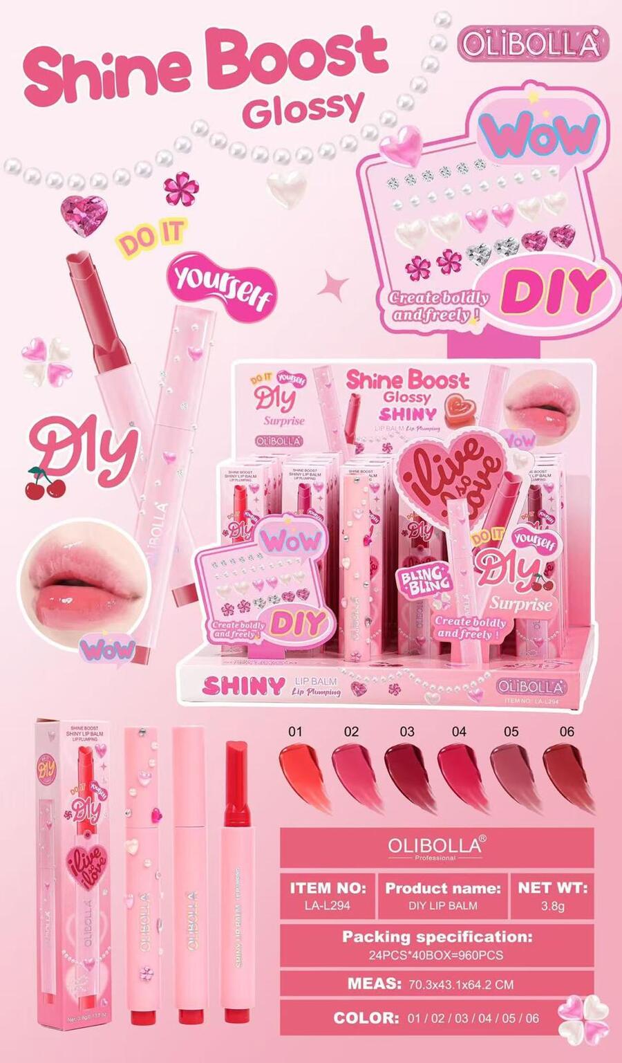 Olibolla Shine Boost Glossy [Conf. da 24 pezzi]