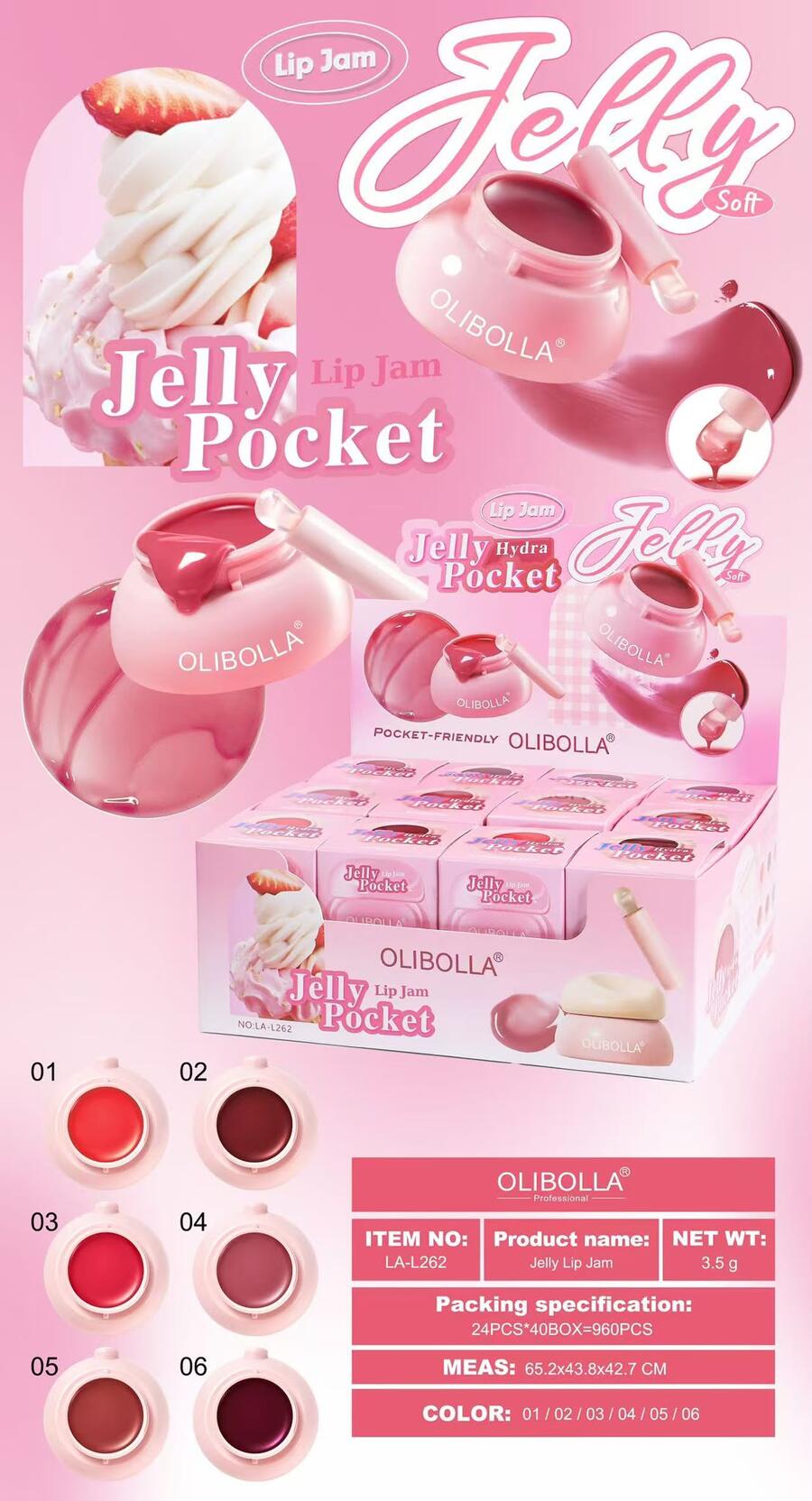 Olibolla Jelly Pocket Lip Jam [Conf. da 24 pezzi]