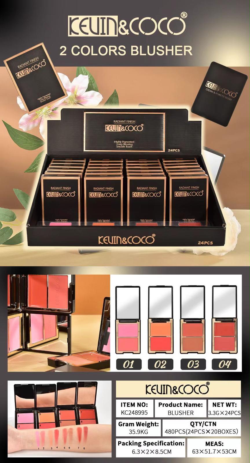 Kevin & Coco 2 Colors Blusher [Conf. da 24 pezzi]