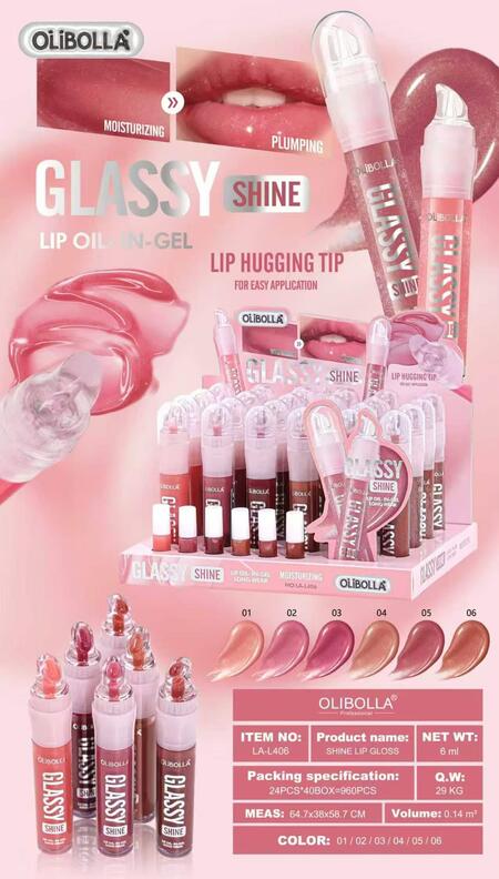 Olibolla Glassy Shine Lip Oil In Gel [Conf. da 24 pezzi]