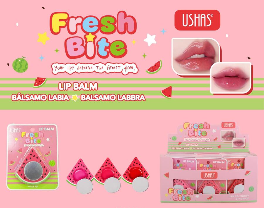 Ushas Fresh Bite Lip Balm [Conf. da 24 pezzi]