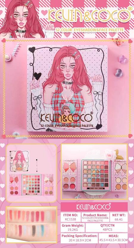 Kevin & Coco 52 Color Eyeshadow&Face Palette [Conf. da 3 pezzi]