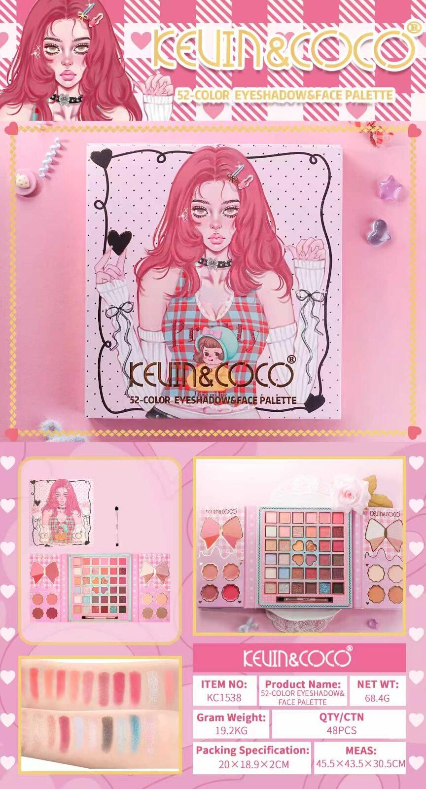 Kevin & Coco 52 Color Eyeshadow&Face Palette [Conf. da 3 pezzi]