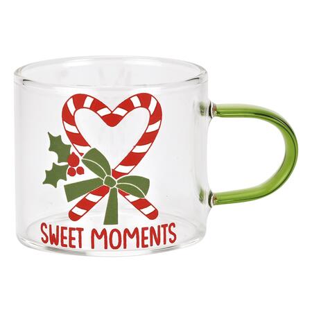 Wald Set 2 Tazze Caffè in Vetro Borosilicato "Sweet Moments" 9 cl — con Cioccolatini, Gift Box Natale