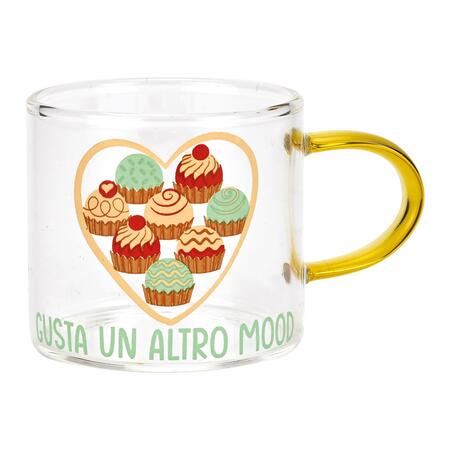 Wald Set 2 Tazze Caffè in Vetro Borosilicato "Dolcezza" 9 cl — con Cioccolatini, Gift Box Natale