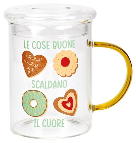 Wald Tisaniera in Vetro Borosilicato "Dolcezza" 45 cl — con Filtri Tè e Infusi, Gift Box Natale