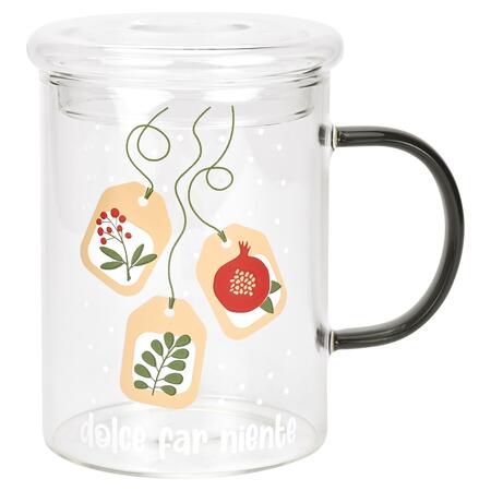 Wald Tisaniera in Vetro Borosilicato "Dolce far niente" 45 cl — Relax, con Filtri Tè e Infusi