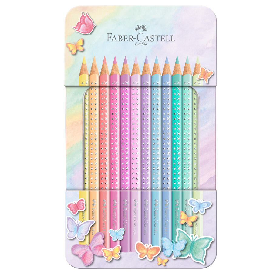 Matite Assortite Sparkle Pastel Astuccio in Metallo FABER-CASTELL - conf. 12 pz