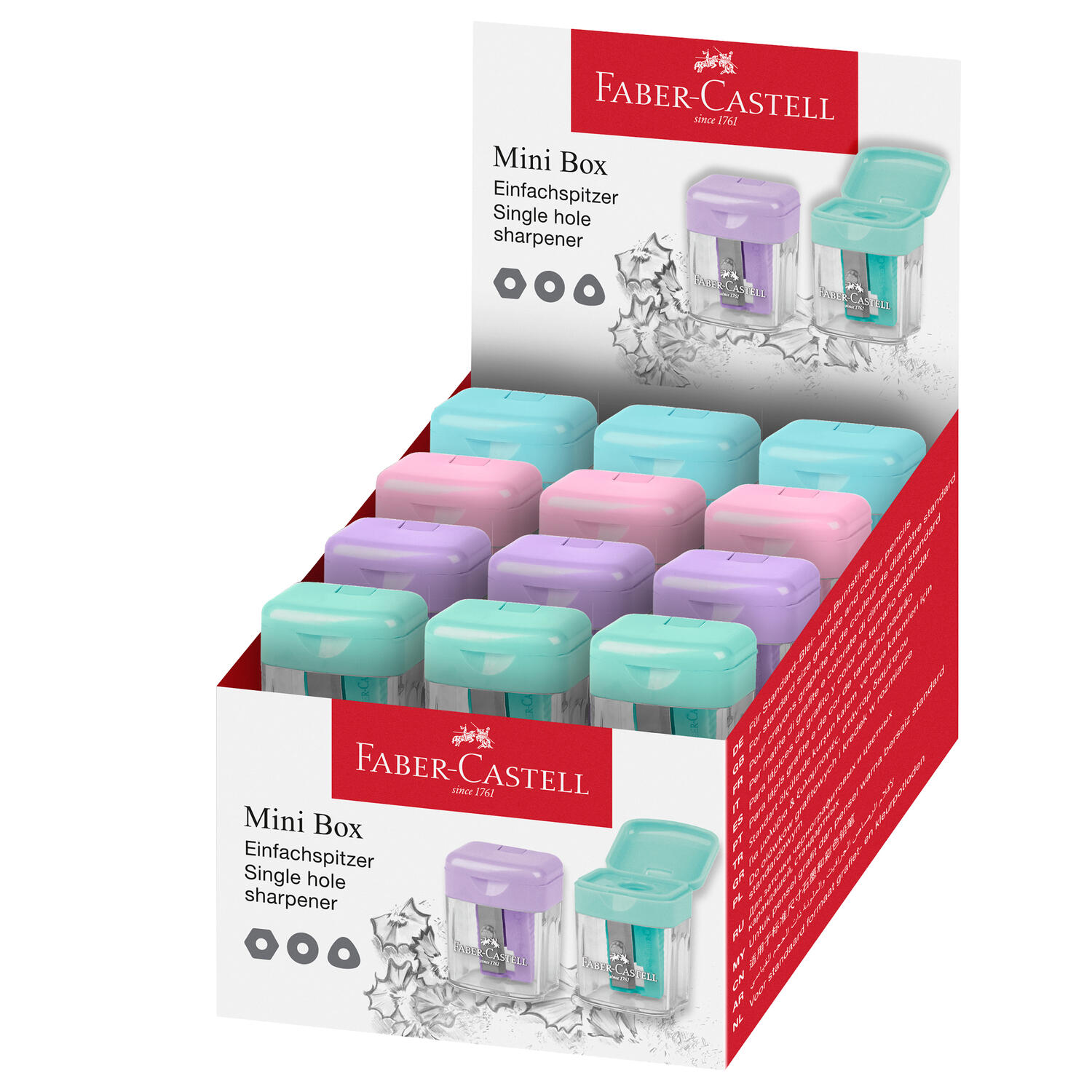 Temperamatite Mini con Serbatoio Colori Assortiti FABER-CASTELL - conf. 24 pz