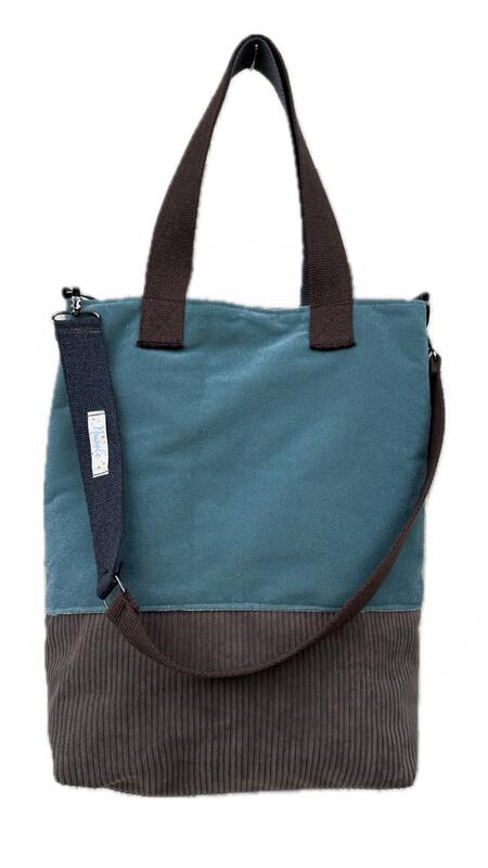 Borsa verde opalino e marrone
