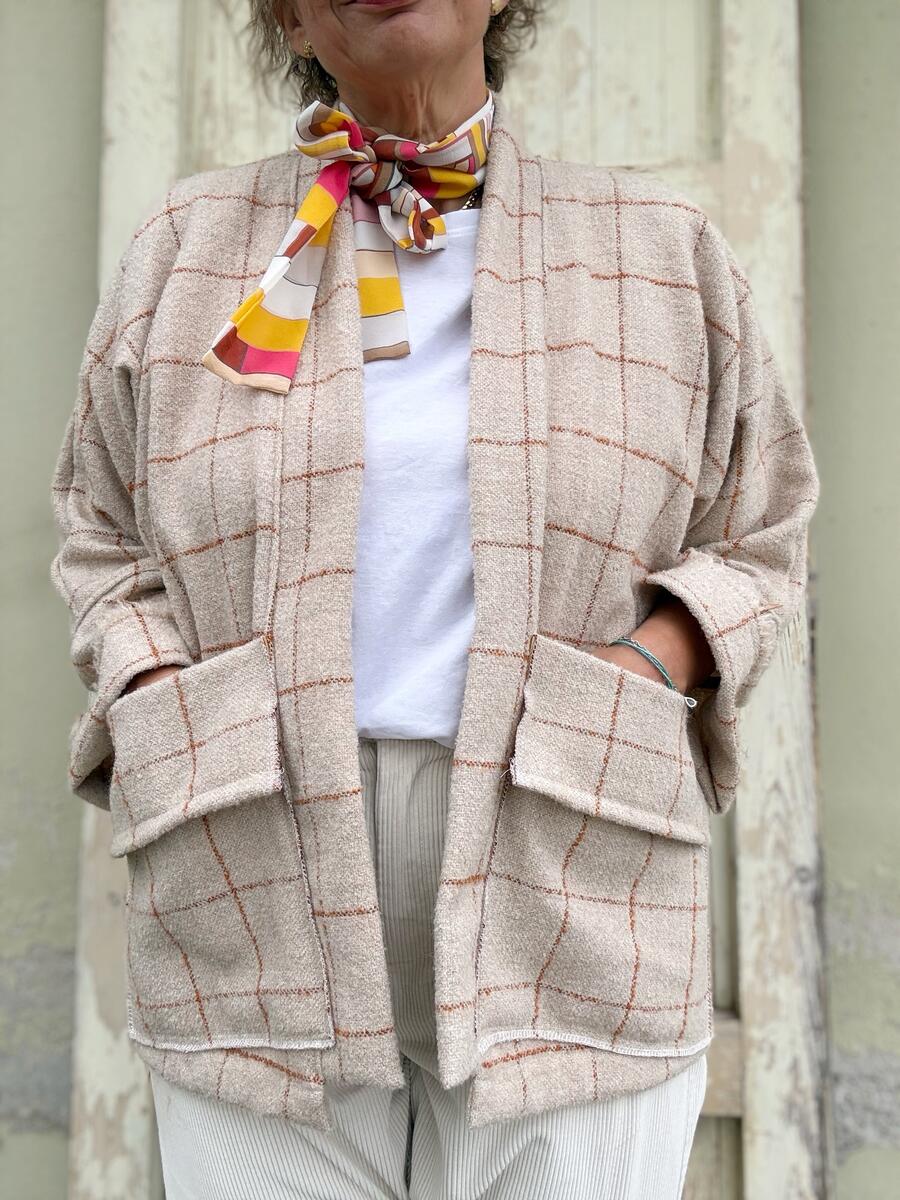 Giacca Kimono con quadri