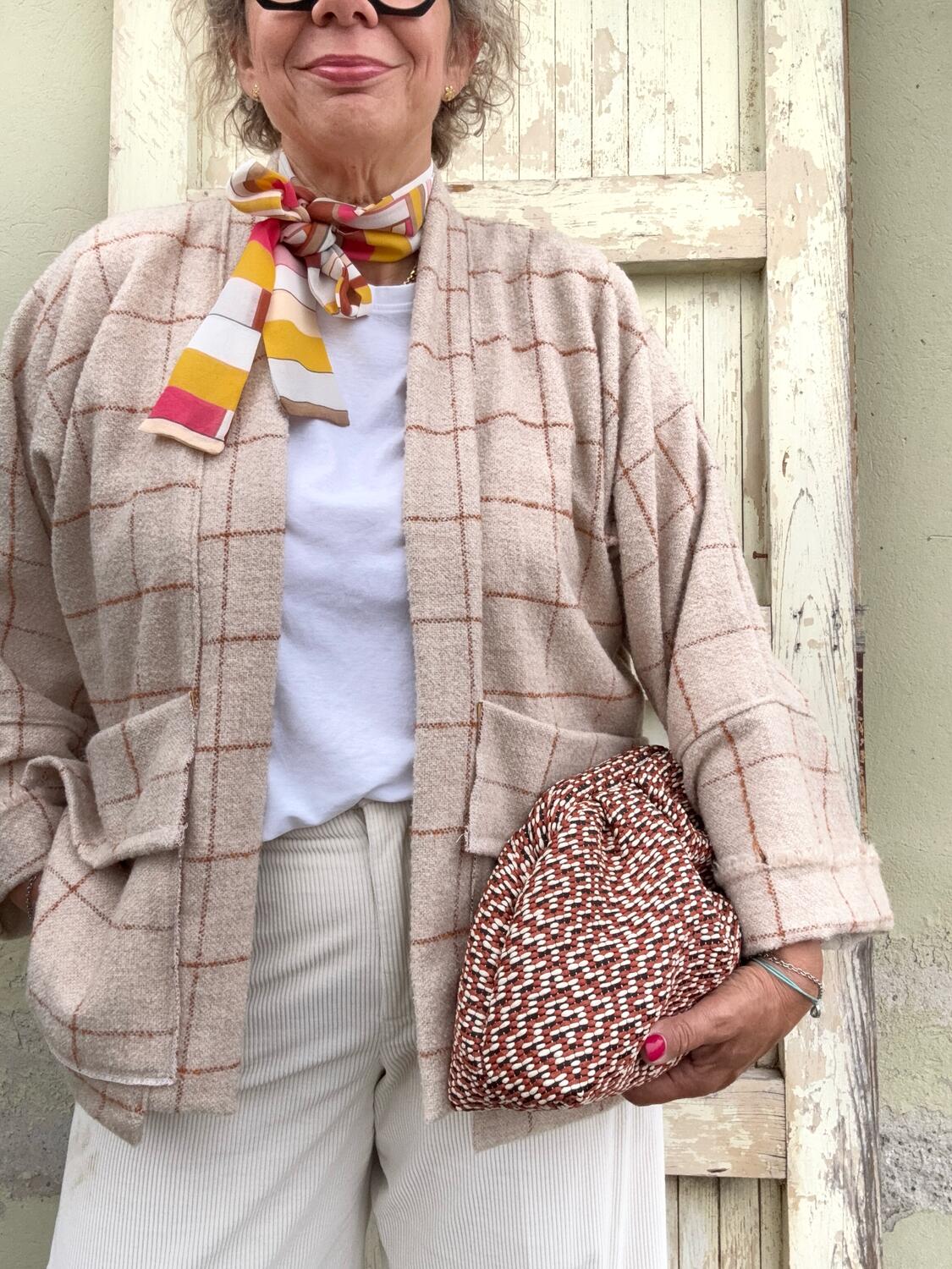 Giacca Kimono con quadri