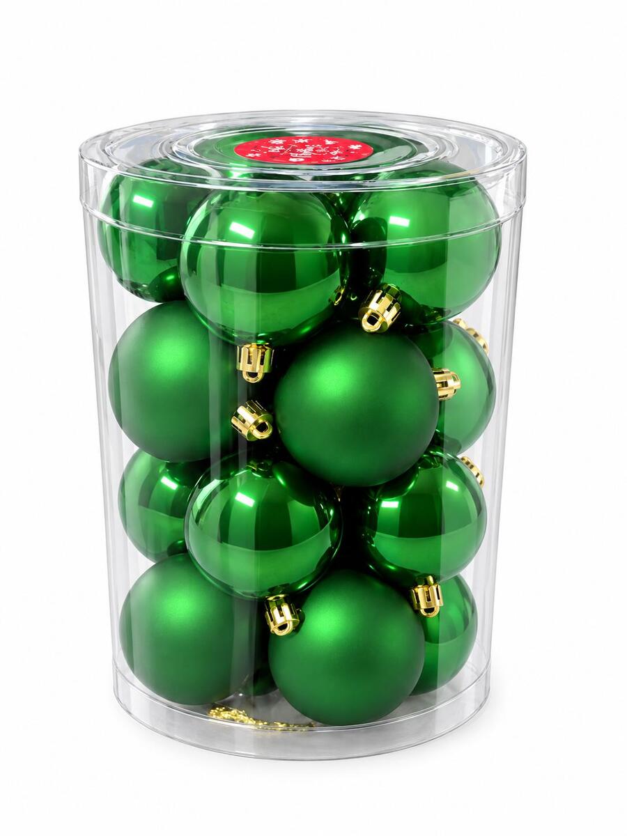 PALLINE DI NATALE 6CM DA 20PZ PER ALBERO DI NATALE OPACHE\LUCIDE COLORE VERDE