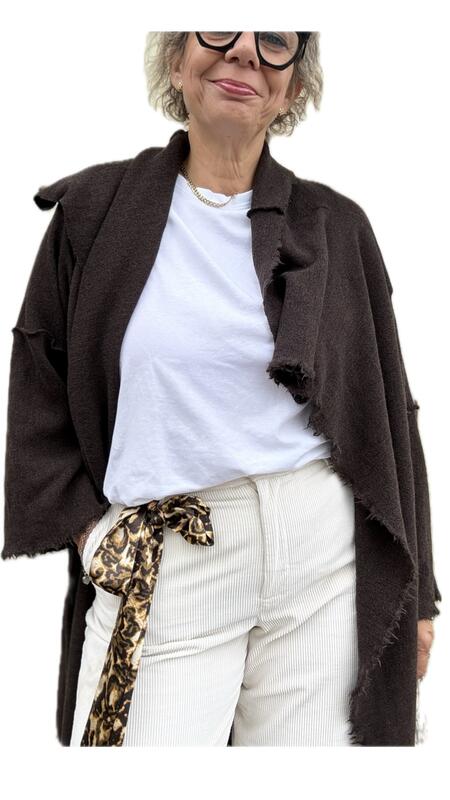 Cardigan lungo marrone scuro