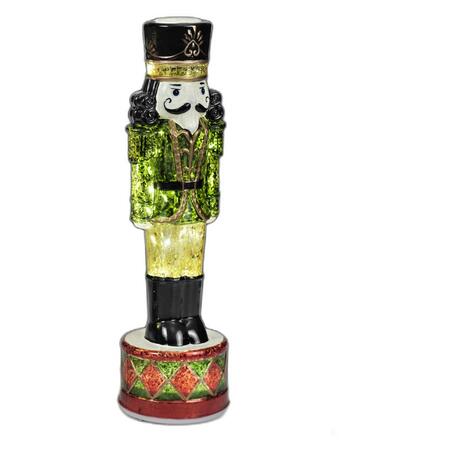 Fantin Argenti Schiaccianoci Verde in Vetro con LED, base a tamburo