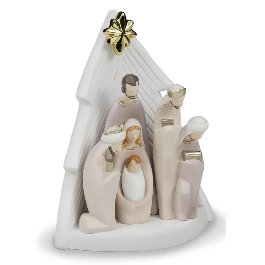 Fantin Argenti Presepe Sacra Famiglia e Re Magi Bicolor con Stella Dorata