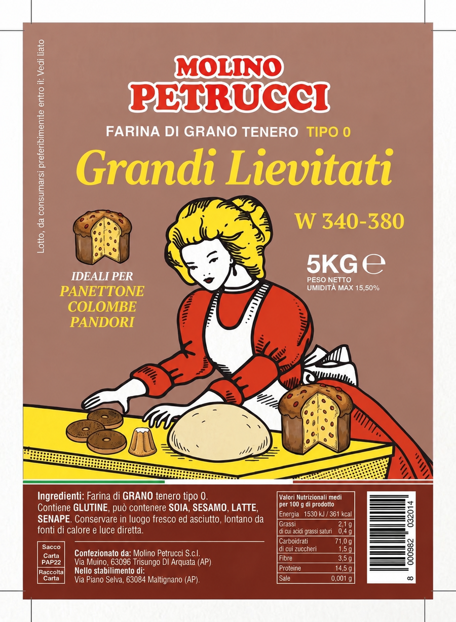 PANETTONE-COLOMBA E GRANDI LIEVITATI KG.5 W340-380 TIPO 0