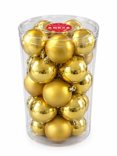  PALLINE DI NATALE 6CM DA 20PZ PER ALBERO DI NATALE OPACHE\LUCIDE COLORE ORO