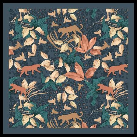 Foulard quadrato 90x90 cm in modal stampato PANTHERE SABLE