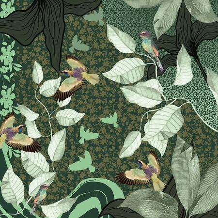 Foulard quadrato 90x90cm in modal stampato LAURO MENTA