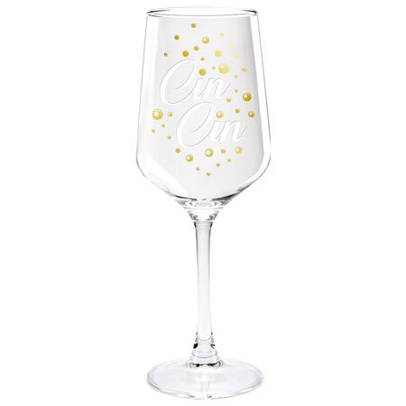 Wald Set 2 Calici in Vetro “Cin Cin” con Pois Dorati