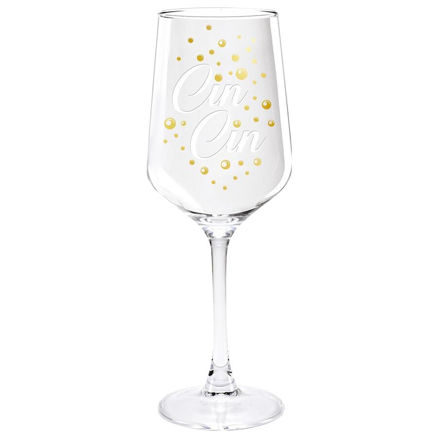 Wald Set 2 Calici in Vetro “Cin Cin” con Pois Dorati