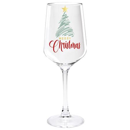 Wald Set 2 Calici in Vetro “Christmas” con Alberello e Stella Dorata