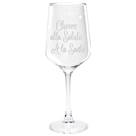 Wald Set 2 Calici in Vetro “Alla Salute” con Decoro a Stelle