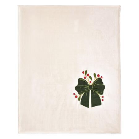 Wald Plaid “Fiocco” — flannel con ricamo e applicazioni, 140x170 cm