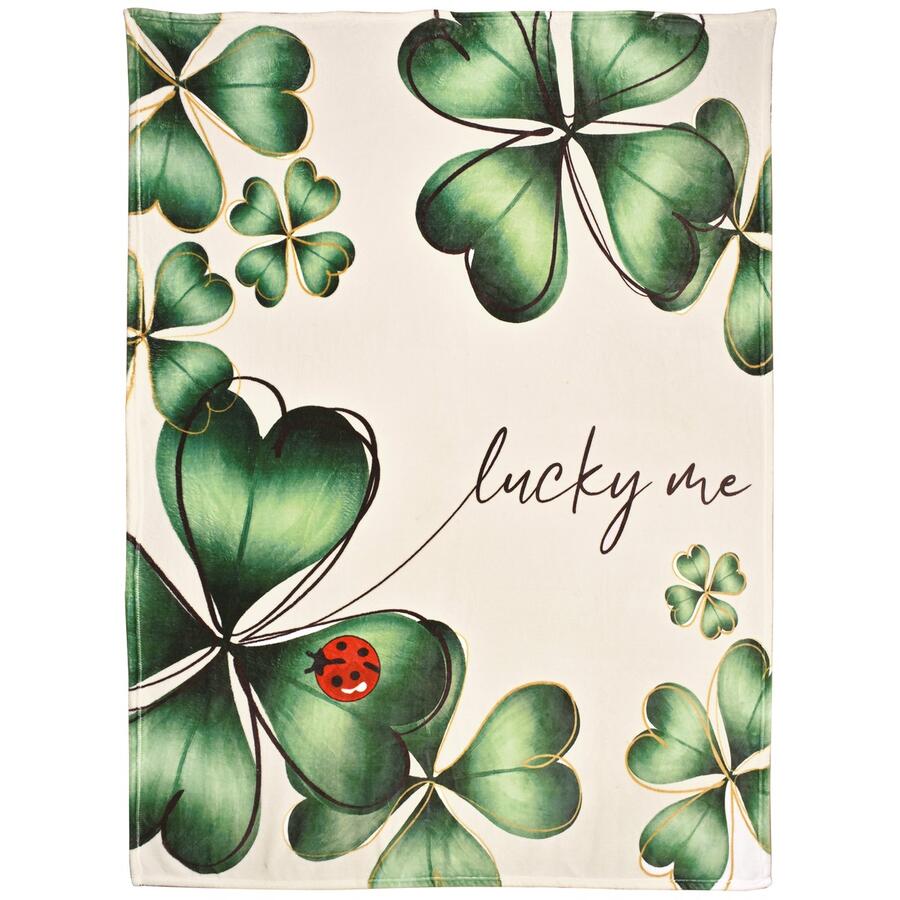 Wald Plaid “Quadrifoglio” Lucky Me in Flannel 140x170 cm — Coccinella Portafortuna