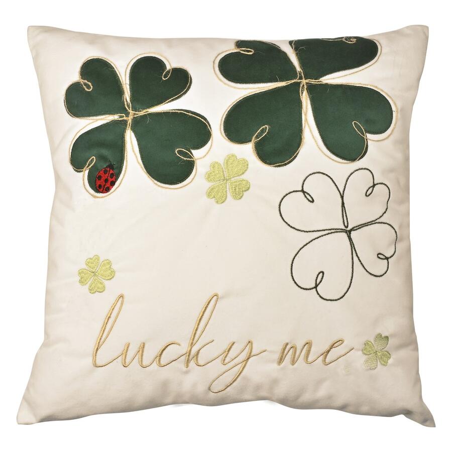 Wald Cuscino “Quadrifoglio” Lucky Me in Flannel 45x45 cm — Coccinella Portafortuna