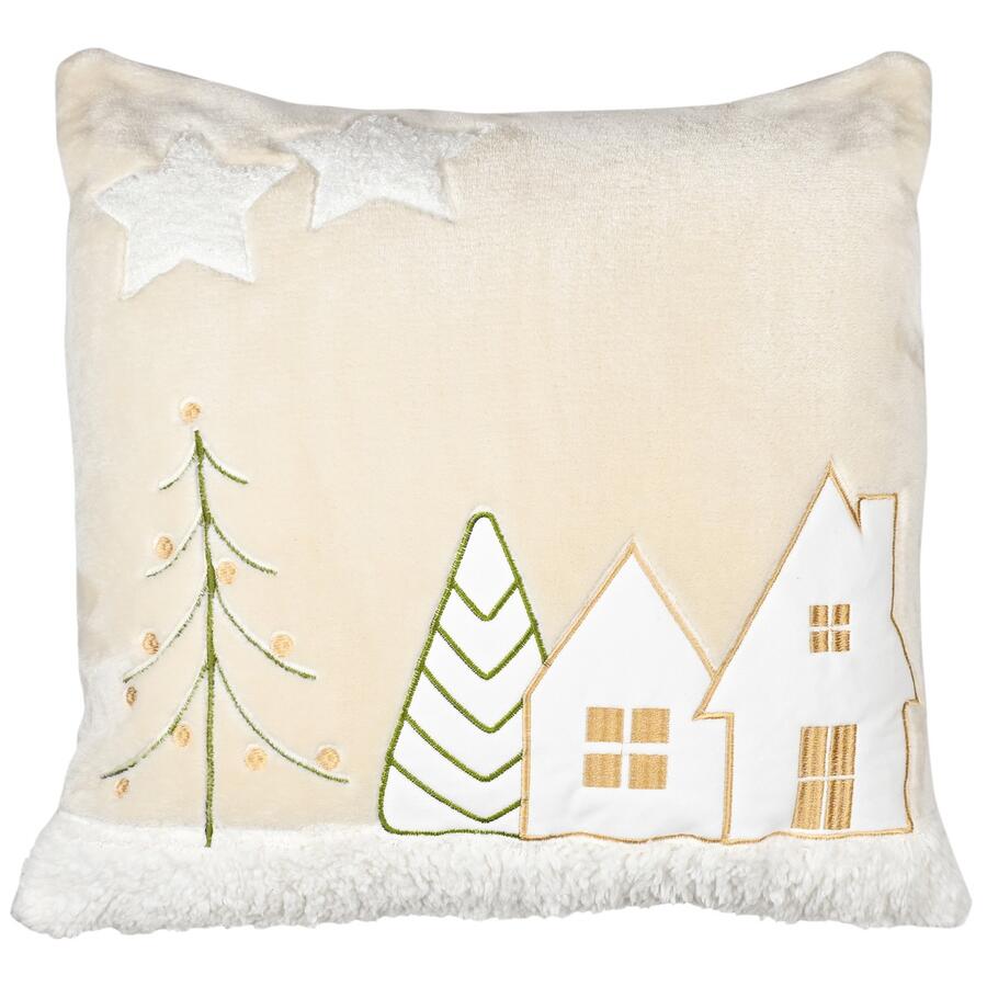 Wald Cuscino “Casine” in Flannel 45x45 cm — Stelle e Villaggio Innevato