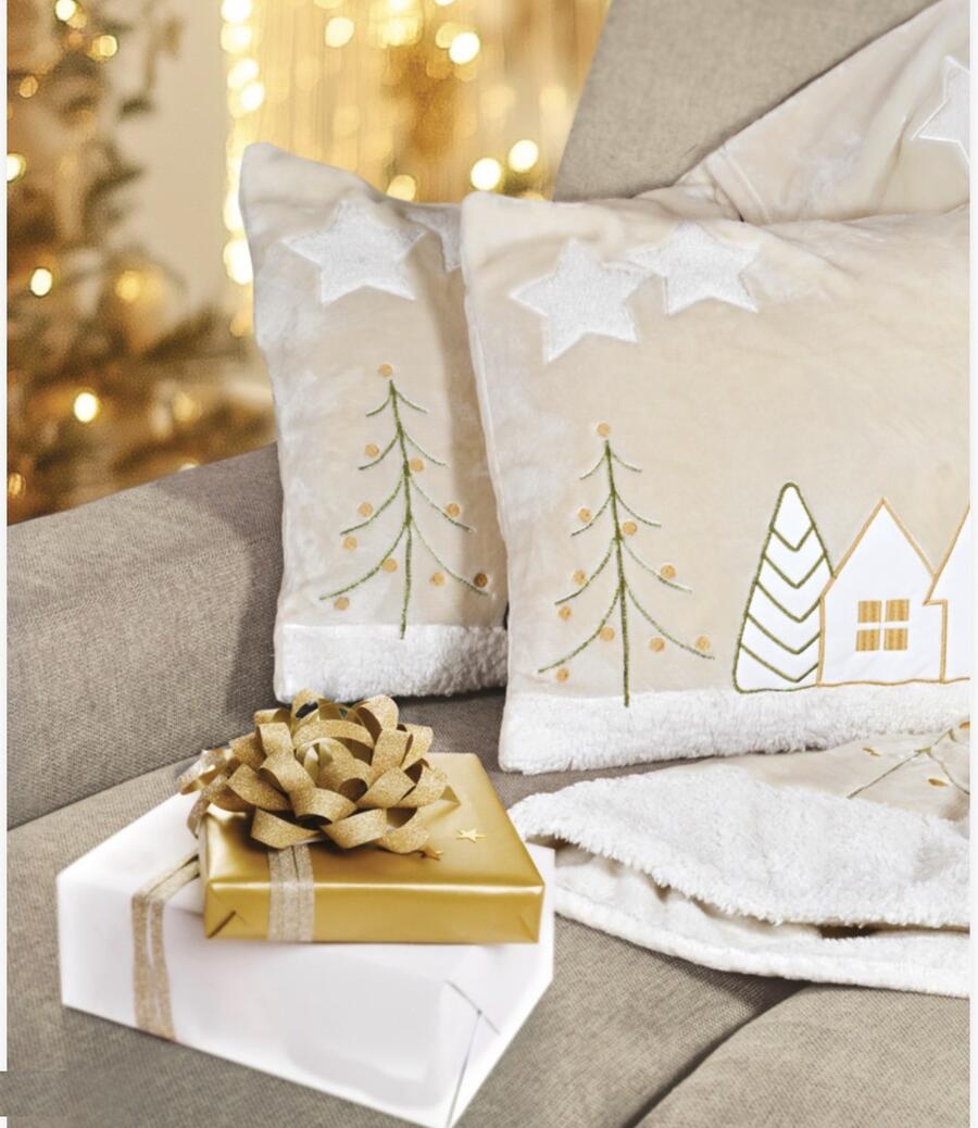 Wald Cuscino “Casine” in Flannel 45x45 cm — Stelle e Villaggio Innevato