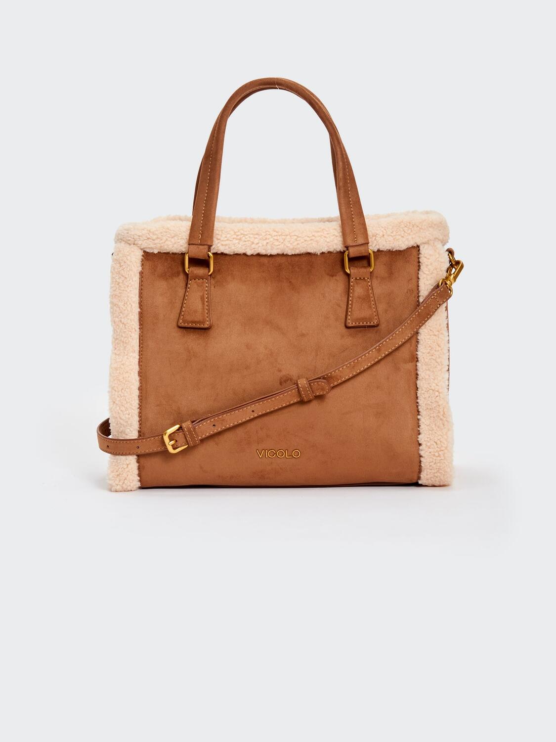 Vicolo Borsa Lumi Tote Medium Beige/Marrone