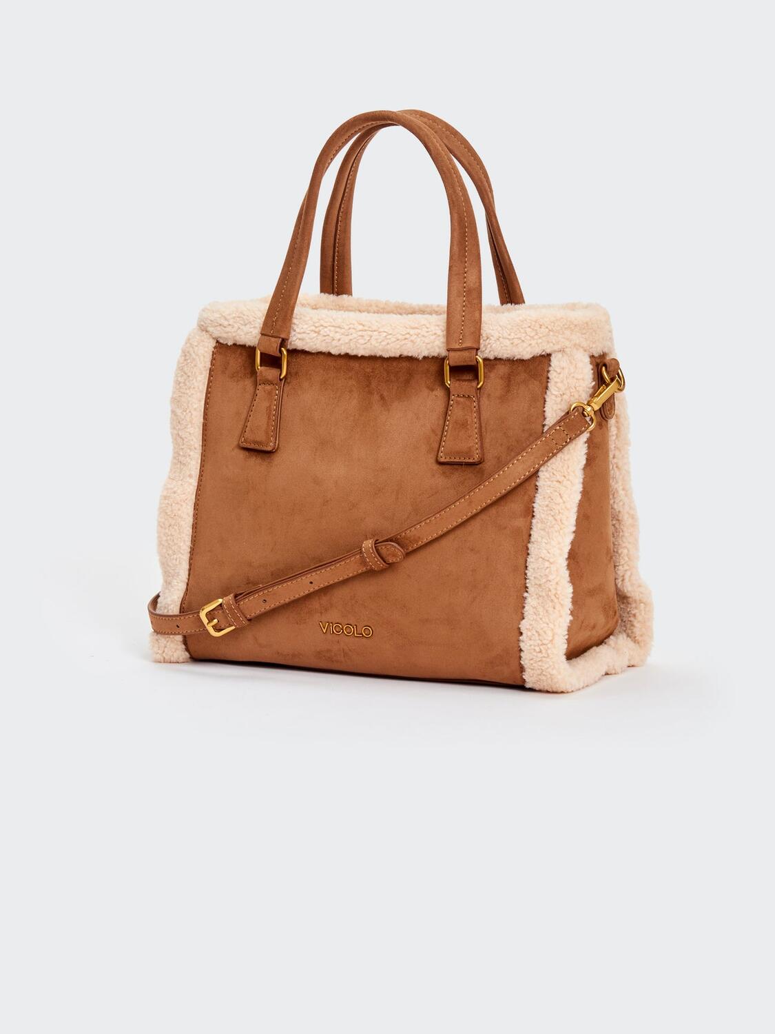Vicolo Borsa Lumi Tote Medium Beige/Marrone