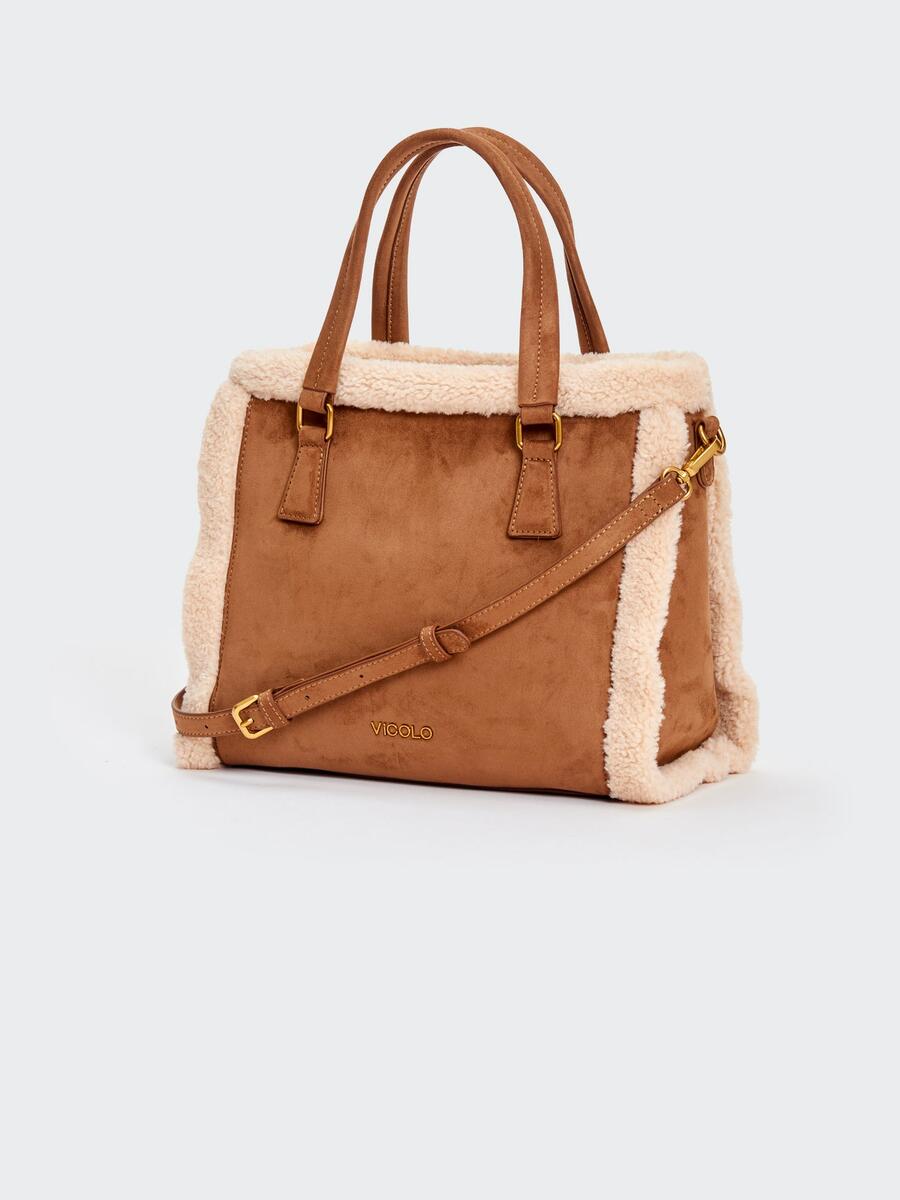 Vicolo Borsa Lumi Tote Medium Beige/Marrone