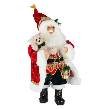 Henriette Babbo Natale con Peluche H.48 cm Rosso — Santa Collection