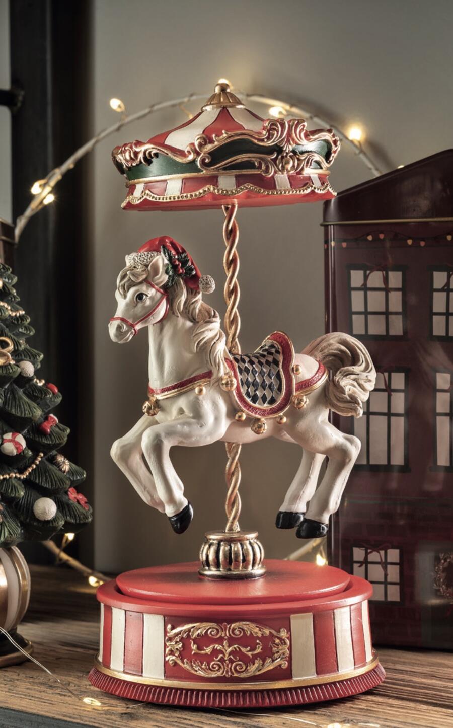 Henriette Giostra Carillon con Cavallo, Collezione Prestige Carillon, 12x23,5h cm