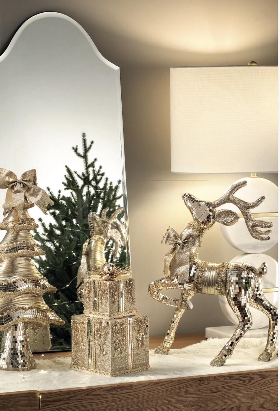 Henriette Renna Decorativa a Mosaico Oro, Collezione Riflessi Gold, 30x41h cm