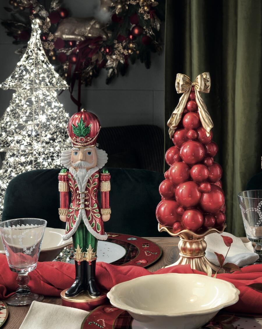 Henriette Alberello a Bolle Rosso e Oro, Collezione Xmas, Ø14xh39 cm