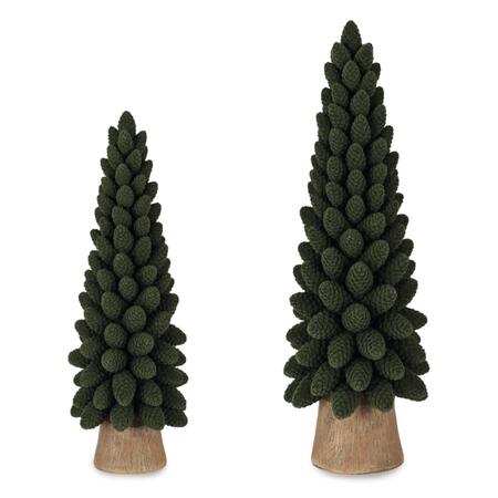 Henriette Albero Pigne Red&Gold X’Mas - alberello decorativo con base in legno, 2 misure disponibili