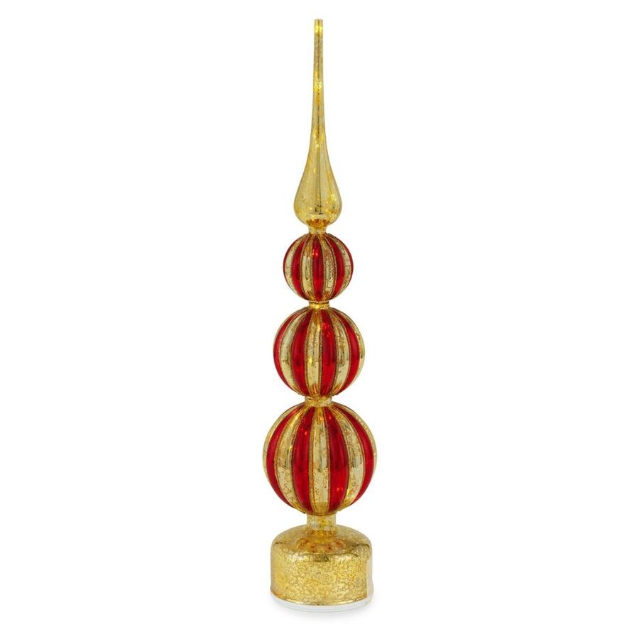 Henriette Puntale per Albero in Vetro Oro/Rosso con Luce - collezione Oro Brillante, Ø10 H.51 cm